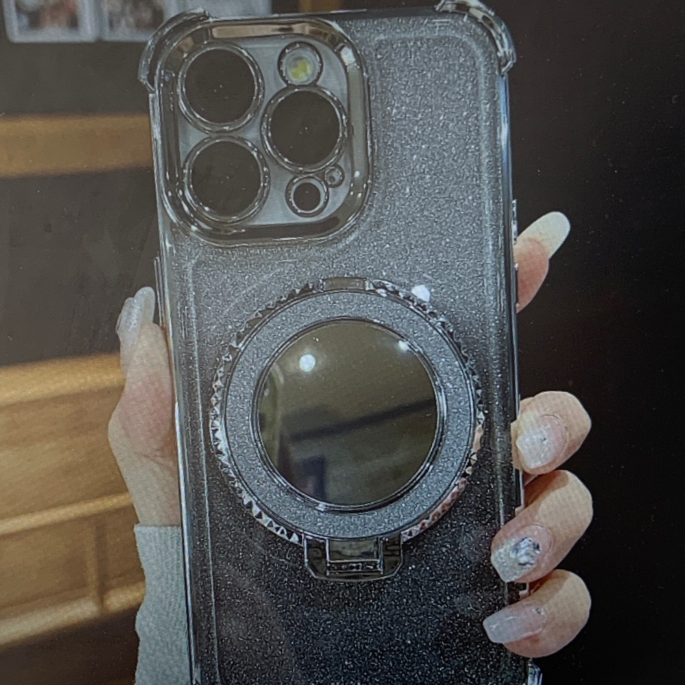 Glitter Clear Phone Case with Ring Holder